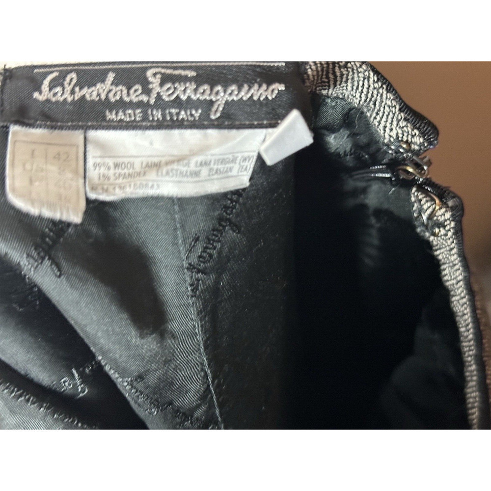 Salvatore Ferragamo Skirt Womens 8 Gray Wool Pencil Academia Corpcore Preppy 42 - Picture 2 of 6